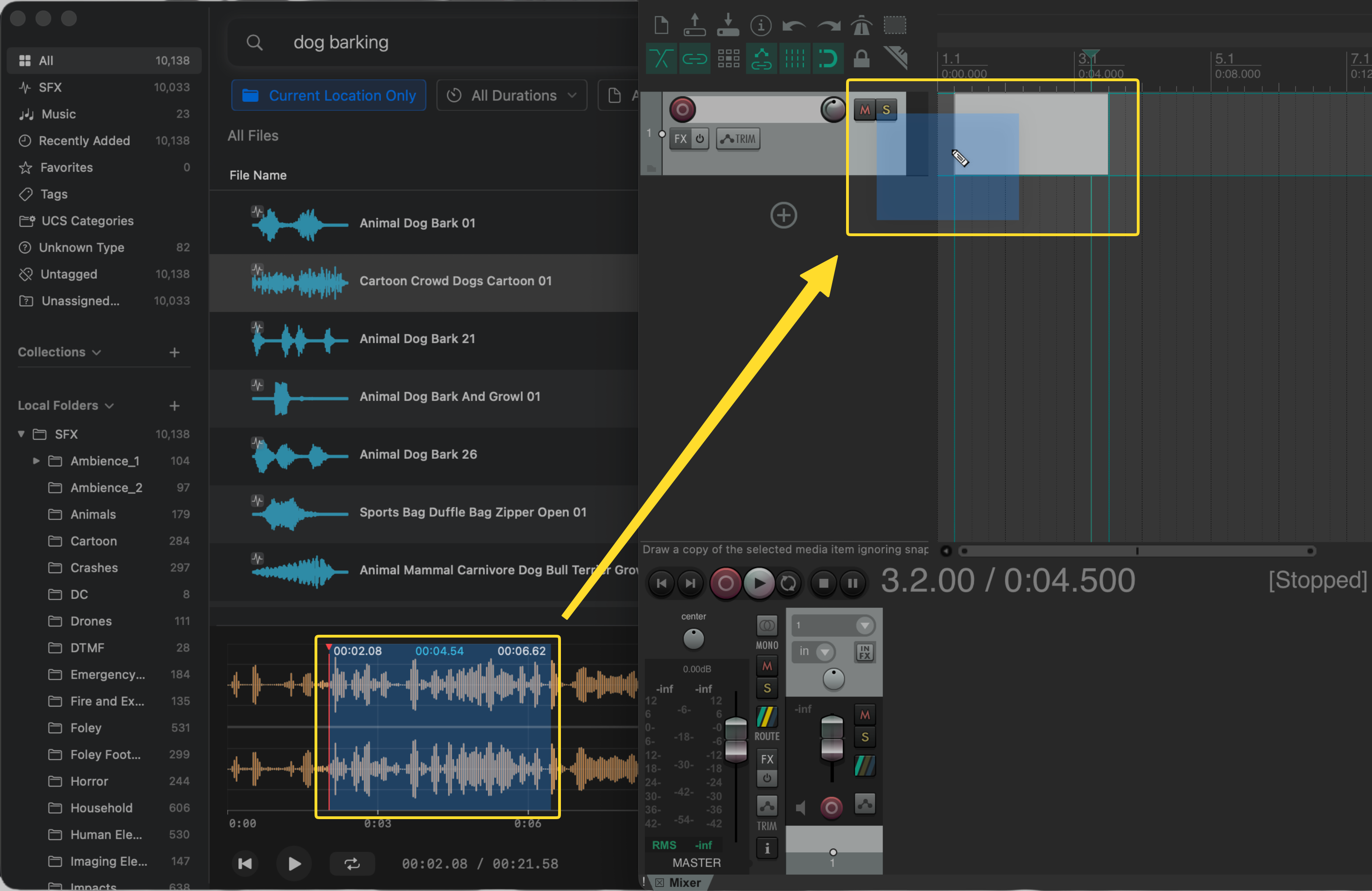 Drag Clip to DAW
