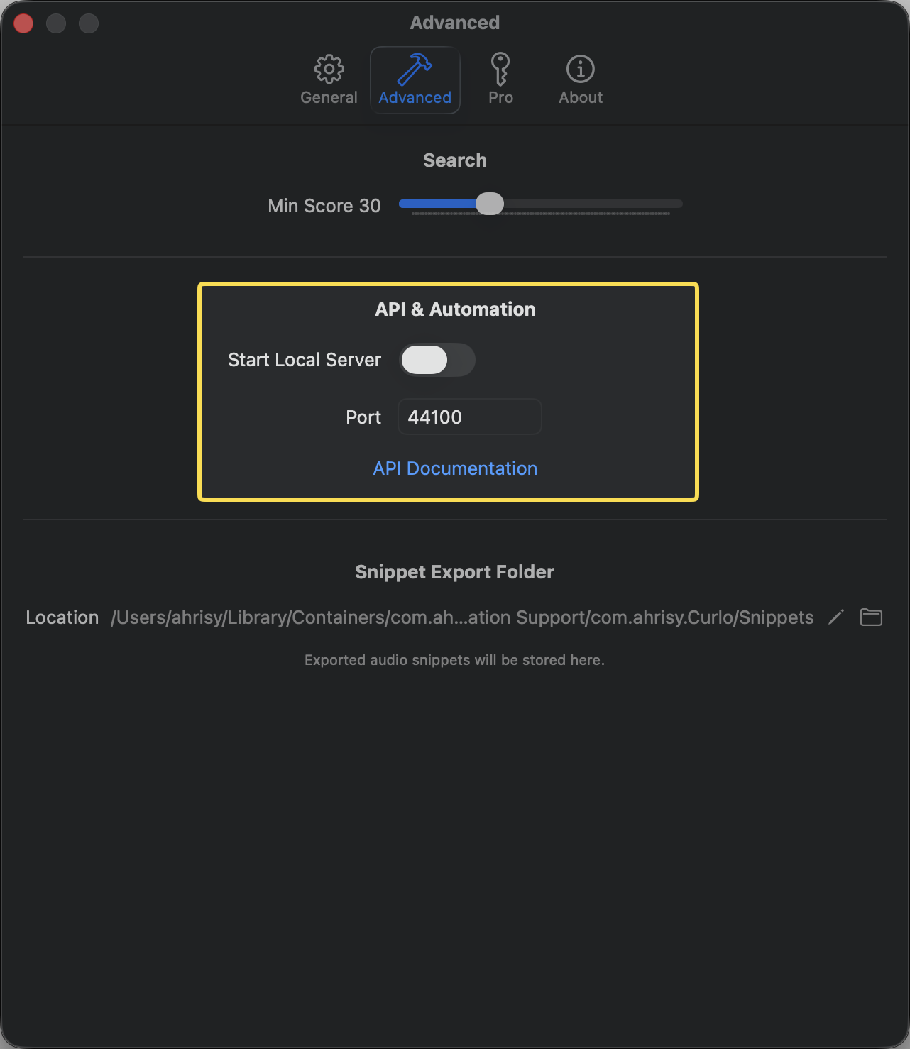 Settings API