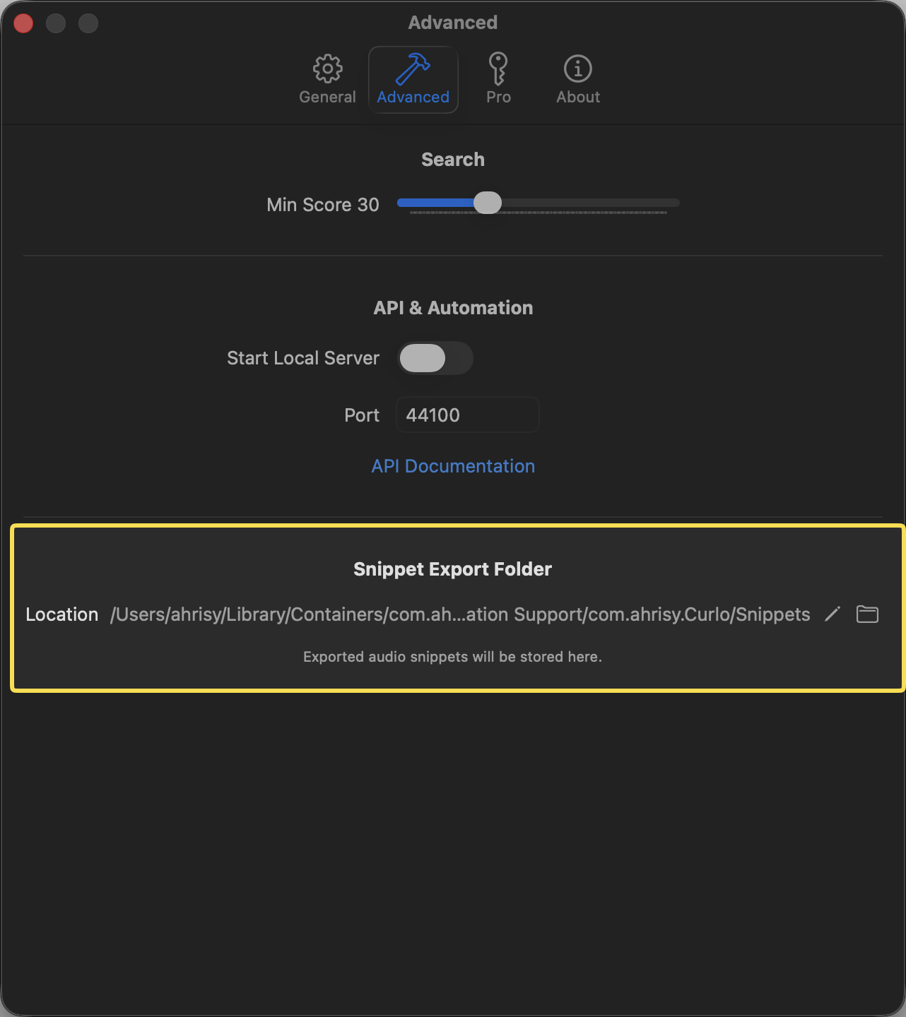 Snippet Folder
